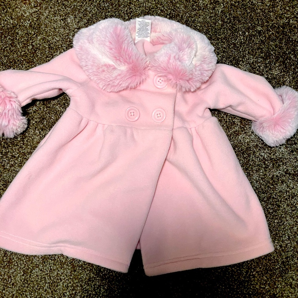 Pink polyester coat